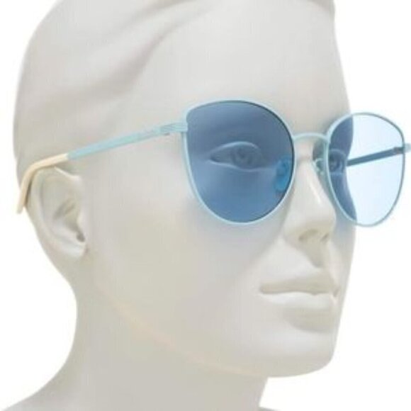 New GUCCI Metal Cat Eye GG0807SA Sunglasses Pale Blue - Picture 1 of 12